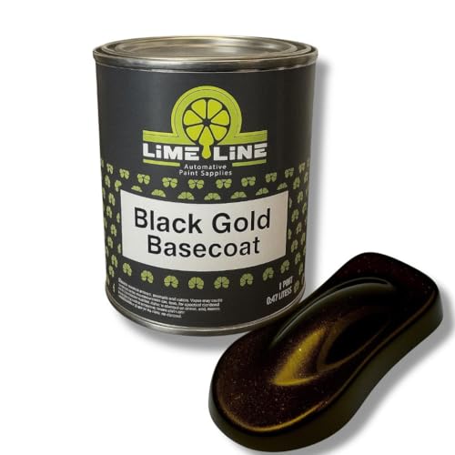LiME LiNE Shadow LiNE Automotive Basecoat - Changes with Light - Black in the Shadows, Dazzling Metallic Under Light - 2K Clearcoat Topcoat Required (Black Gold, 1 Pint) - color: Black Gold, size: 16 Fl Oz (Pack of 1)