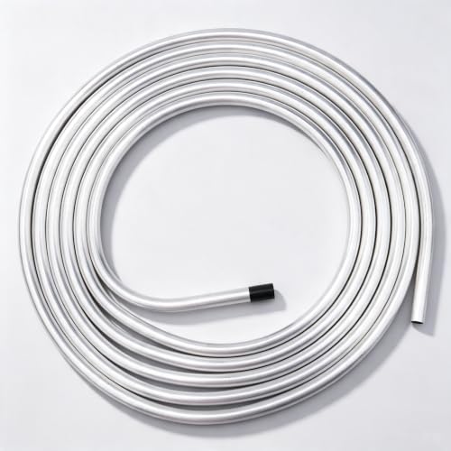 AC PERFORMANCE 1/2" Aluminum Fuel Line Hard Tube, 11.5 Feet Coil - color: Silver, size: 1/2" OD - 11.5FT