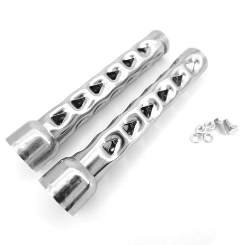 Lylane 1-3/4'' O.D. 8'' Length Motorcycle Metal Exhaust Silencer Exhaust Noise Killer Exhaust Pipe Muffler Baffle for Harley 2'' O.D. Exhause Pipe - size: 1-3/4''