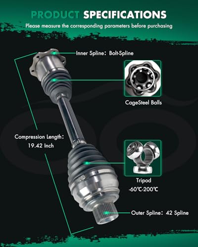 SCITOO Front Left Right CV Axle Assembly For Audi A6 2016 V6 3.0L,L4 2.0L