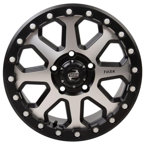 TUSK 5/114.3 (5/4.5) Uinta Beadlock Wheel 15x7 6.0 + 1.0 Compatible with Polaris RZR Pro R/Turbo R/Pro S/XP S/Xpedition (Machined/Black) - color: Machined/Black