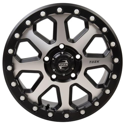 Tusk 5/114.3 Uinta Beadlock Wheel - 15x7 Compatible with Polaris RZR Pro R - color: Machined/Black