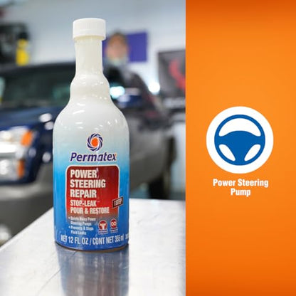 Permatex 30303 Power Steering - Stop Leak, 12 fl oz, Effectively Stops Power Steering System Leaks While Revitalizing Seals and O-Rings - style: Power Steering