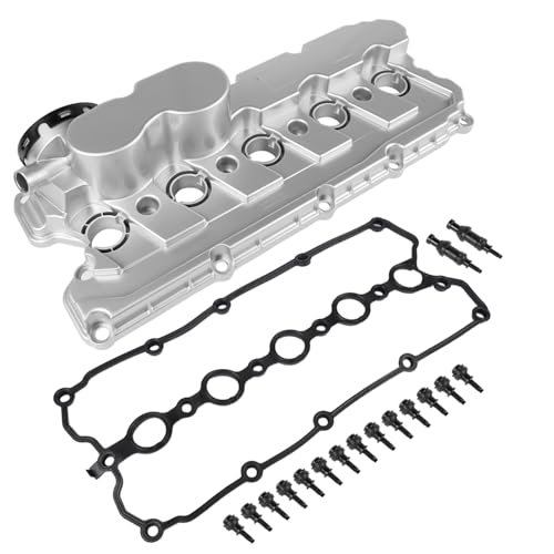 Aluminum Valve Cover w/Gasket & Bolts Replacement for 2005-2018 VW Jetta Passat Rabbit Golf Beetle 2.5L 07K103469L 07K103469F 07K103469D