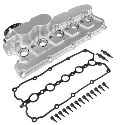 Aluminum Valve Cover w/Gasket & Bolts Replacement for 2005-2018 VW Jetta Passat Rabbit Golf Beetle 2.5L 07K103469L 07K103469F 07K103469D