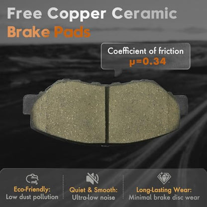 Betthand Brakes and Rotors Fit for 2008-2017 Honda Accord 𝐋𝐗 𝐎𝐍𝐋𝐘 - size: 96711*2+980577*2+D914-7795+D1336-8447
