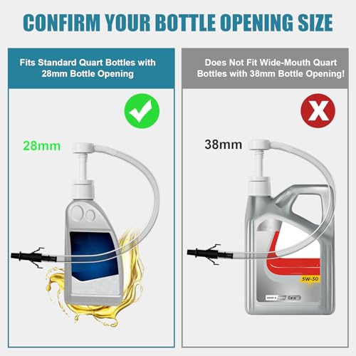 Fluid Pump for Standard Quart Bottles - 8cc Per Pump Stroke，transmission fluid pump ，Transmission Fluid Pump with 3rd Hand Adapter，Transfer Gear Oil，Differential & Transmission Fluid (1Pack-28mm) (1) - color: fluid pump 1Pack