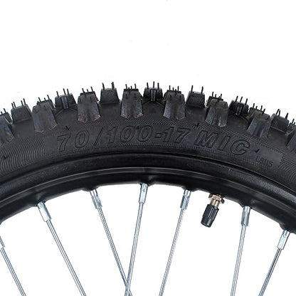 With brake discs 70/100-17 2.75-17 for Pit Dirt Bike tire 12-15mm Bearing Front Rim tube tire Disc Brake Wheel Rim With 190MM brake disc