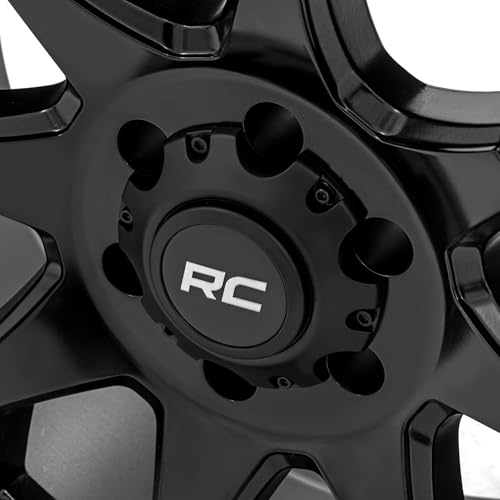 Rough Country 80 Series 20x9 Wheel - 6x135mm Bolt Pattern, 0mm Offset, One-Piece Aluminum, Semi-Gloss Black Off-Road Rim for Jeeps, Trucks, SUV