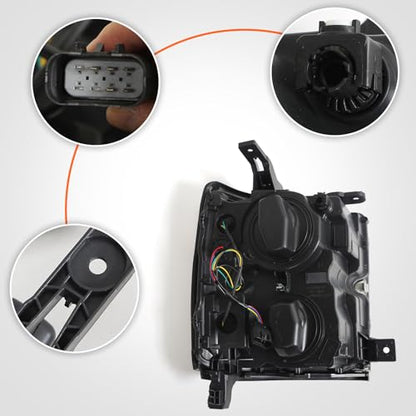 Headlight Fit for Chevy Silverado 2500HD 3500HD 2015-2019 Pair - color: Chrome Housing, size: Left & Right