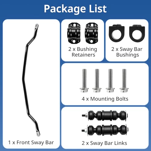 33mm Front Sway Bar End Link Kit Compatible with 1997-2016 Chevy Impala Monte Carlo, Buick Regal Century, Pontiac Montana Grand Prix, Replace 10257316