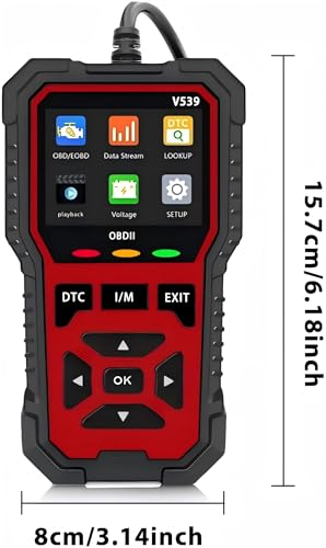 Upgraded Version of V519, V539 OBD2 Scanner, USB Powered Car Fault Code Reader, Engine Diagnosis Tool for OBD II Protocol Vehicles Since 1996, I/M Readiness, Battery Voltage Test