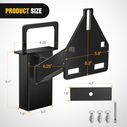 Nilight Spare Tire Carrier Mount Stake Pocket Boat 3-Nuts Trailer Bracket - color: 3-Nuts Trailer Bracket