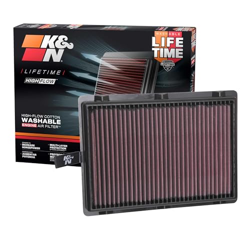 K&N High-Flow Original Lifetime Engine Air Filter: Increase Power: Premium, Washable: Compatible with 2015-2025 HYUNDAI/KIA: Palisade, Santa Fe, Carnival, Sedona, Sorento, Telluride, 33-5075 - style: Lifetime/Washable - Oiled Cotton