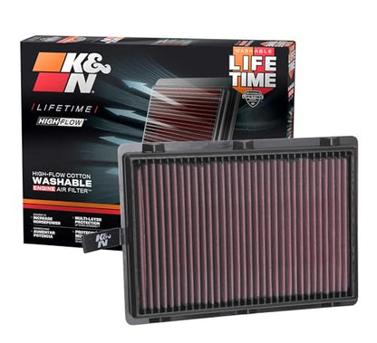 K&N High-Flow Original Lifetime Engine Air Filter: Increase Power: Premium, Washable: Compatible with 2015-2025 HYUNDAI/KIA: Palisade, Santa Fe, Carnival, Sedona, Sorento, Telluride, 33-5075 - style: Lifetime/Washable - Oiled Cotton