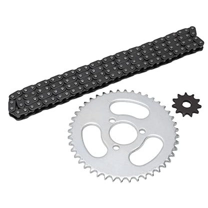RiToEasysports T8F Front and Rear Sprocket Chain,Steel Motor Chain Sprocket Set for Modified Karts Atvs and Mini Motorcycles Electric Bicycle Modification Accessories