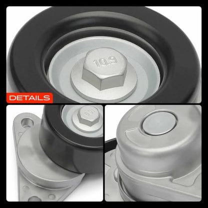 A-Premium Belt Tensioner Assembly with Pulley Compatible with GMC