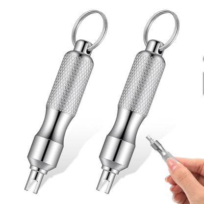 2Pcs Valve Core Removal Keychain, Portable Valve Stem Core Remover