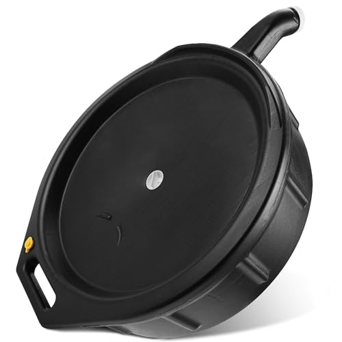 15 Quart Oil Drain Pan with Splash Guard, Handle for Oil Change