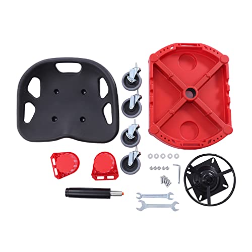 Roller Seat, 330lbs Loading Capacity Rolling Garage Stool with 4 Wheels & Underside Organize Tool Tray Car Detailing Creeper Seat 19.69-25in Height Adjustable for Workshop, Home