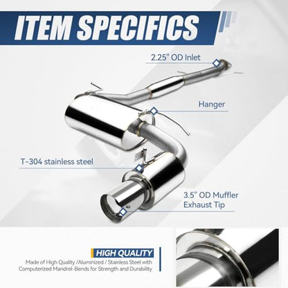 Auto Dynasty 3.5" Round Catback Exhaust System For 90-97 Mazda Miata MX-5