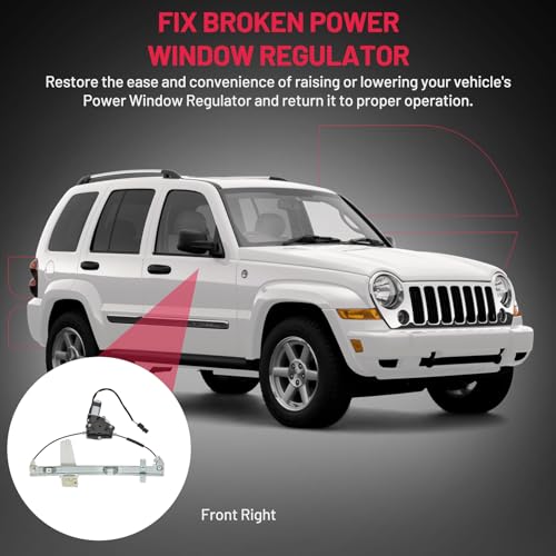 BDFHYK 741-557 Power Window Regulator with Motor Front Right for 2001-2004 Grand Cherokee 2001 2002 2003 2004 01 02 03 04 - size: Front Right, style: 2001-2004 Jeep Grand Cherokee