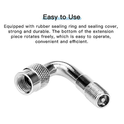 Mellbree 6-Pack Tire Valve Stem Extenders, 45/90/135° Schrader Extension - size: 45/90/135° Set