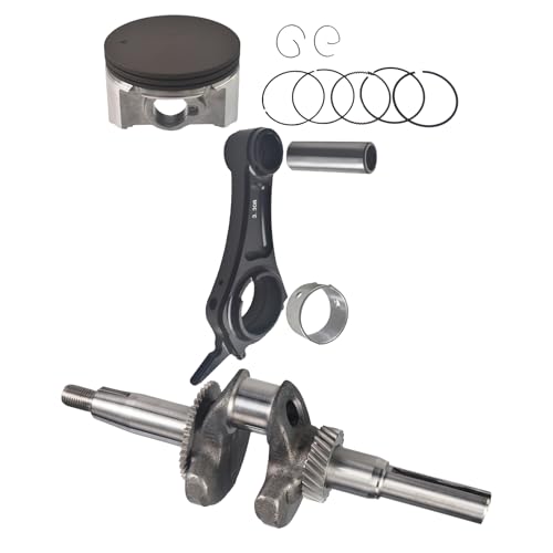 55mm Stroker Crankshaft 3.308" Billet Aluminum Connecting Rod 70mm Ceramic Coated Flat-Top Piston Stroker Rotating Assembly For Predator 212cc Hemi Engine Go Kart Mini Bike Black - color: Black