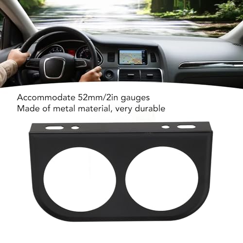 Acouto 2 Hole Gauge Pod 2‑1/16inch 52mm Gauge Panel Gauge Universal Metal Car Meter Mount Instrument Panel Holder Bracket