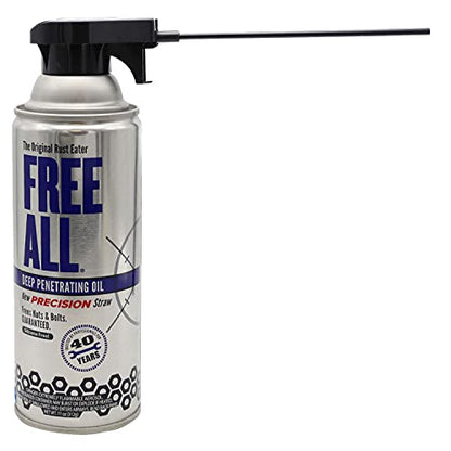 Free All Rust Eater Deep Penetrating Oil,11oz Precision Straw, Loosens Rusted Bolts, Nuts, Pipe Connections & Locks, Industrial-Grade Rust Remover, Silicone-Free Formula, Safe on Paint & Plastics - style: 11 Ounces - Precision Straw