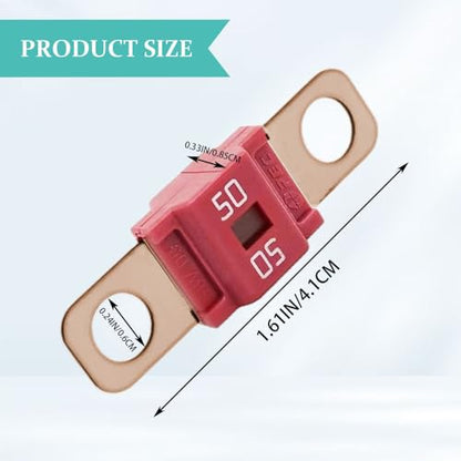 3PCS AMI/Midi Fuse, High Current 50A, Bolt-on Fuse Universal for Cars, Trucks, Construction Vehicles, Agricultural Machinery, Caravans, Passenger Cars, Electrocar Golf Cart (50A) - color: 50A