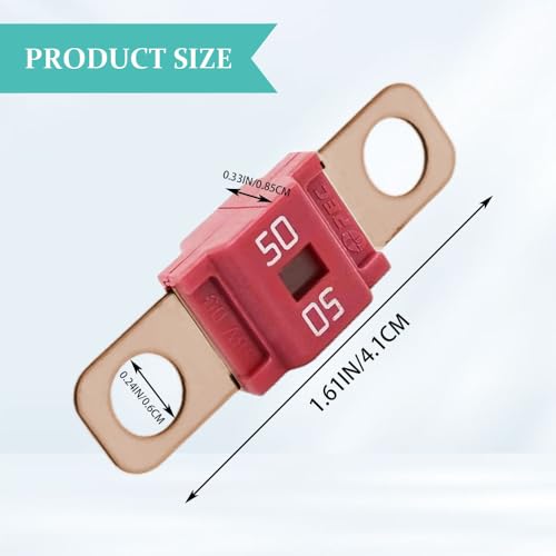 3PCS AMI/Midi Fuse, High Current 50A, Bolt-on Fuse Universal for Cars, Trucks, Construction Vehicles, Agricultural Machinery, Caravans, Passenger Cars, Electrocar Golf Cart (50A) - color: 50A