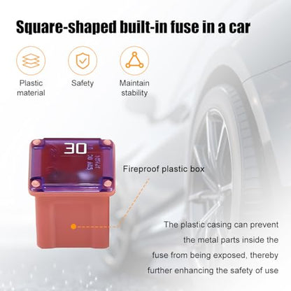 10 Pack 58 V 30 A Low-Profile Micro Cartridge Fuses - color: 30A