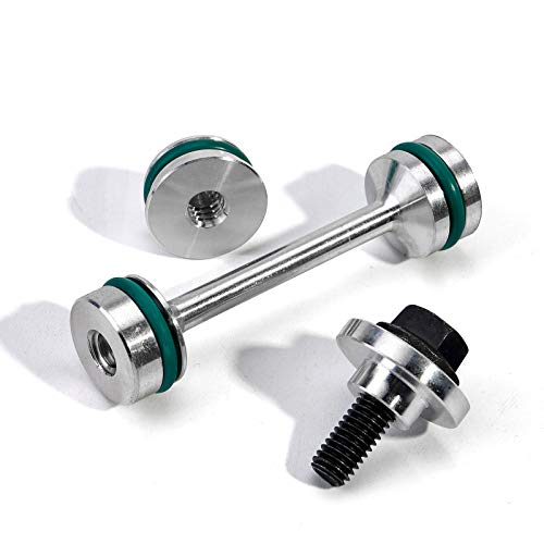 3mirrors UPGRADE Billet Aluminum Oil Diverter Barbell w/DOUBLE O-rings, Oil Tube Hold Down, Front Gallery Plug Compatible with GM LS Engines, Better Sealing
