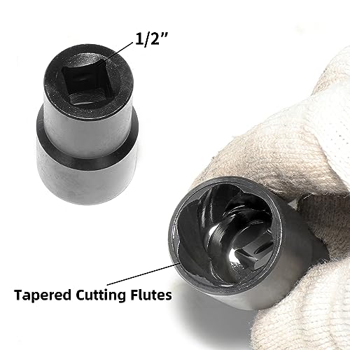 DPTOOL Bolt Nut Extractor Socket Set 17mm 19mm 21mm 22mm 24mm - size: 6PC