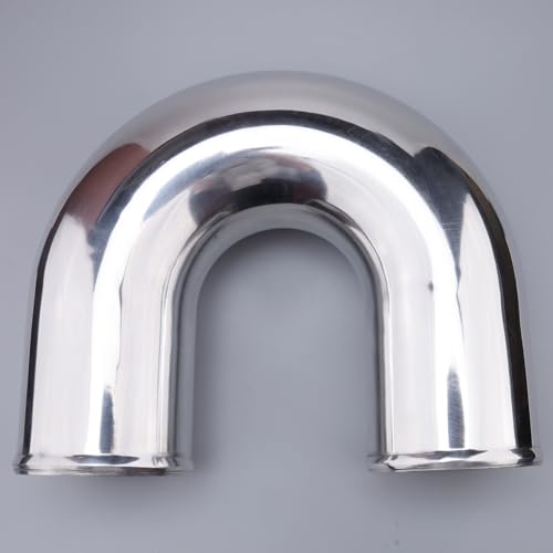AC PERFORMANCE 4" 180° Aluminum Elbow Intercooler Air Intake Tube, Polished - color: Siver Polished 180, size: 4" (102mm)