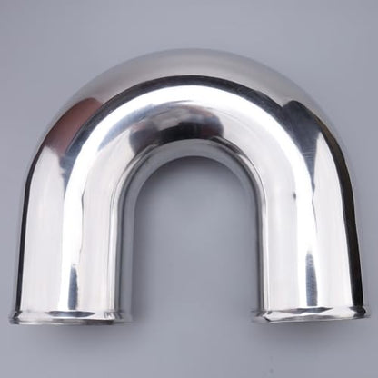 AC PERFORMANCE 4" 180° Aluminum Elbow Intercooler Air Intake Tube, Polished - color: Siver Polished 180, size: 4" (102mm)