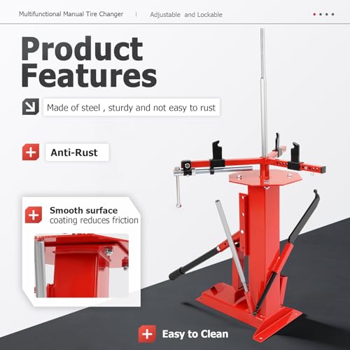 ECOTRIC Multifunctional Manual Tire Changer for 4" to 16.5" Tires