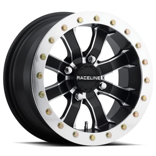 Raceline Wheels A71 MAMBA UTV/ATV Wheel Black Machined Finish 14x10" 4x137", 0 mm offset/(5.5"B/S) - color: BLACK w/MACHINED FACE, size: 14x10" inches, 4X137, 0/5.5"