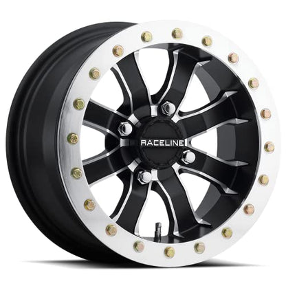 Raceline Wheels A71 MAMBA UTV/ATV Wheel Black Machined Finish 14x10" 4x137", 0 mm offset/(5.5"B/S) - color: BLACK w/MACHINED FACE, size: 14x10" inches, 4X137, 0/5.5"