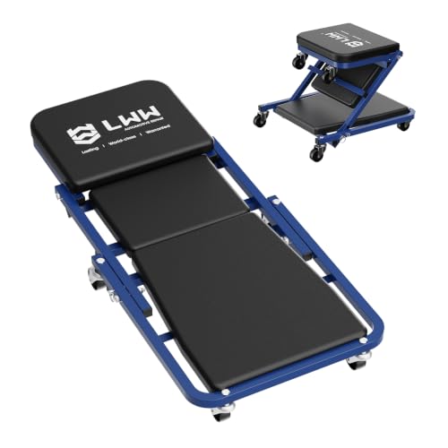 LWW 36" Mechanic Creeper,2-in-1 Foldable Z,300 LBS Capacity