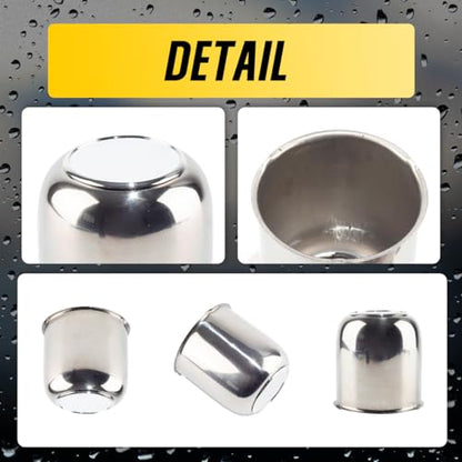 4Pcs 3.27" Stainless Trailer Wheel Center Caps, 3.41" H Chrome - color: Chrome, size: 3.27" Hub 3.41"H