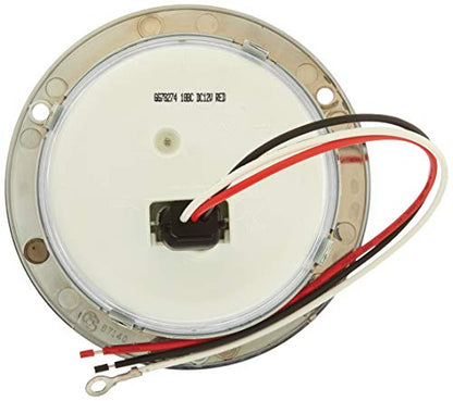 GG Grand General 78254 Red/Clear LED Light (4" Pearl Rim and Pigtail, Lens) - color: Red/Clear, style: w/Cr. Plastic Bezel