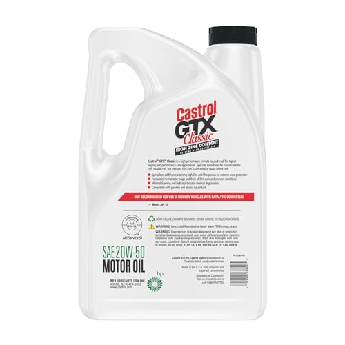 Castrol GTX Classic 20W-50 Conventional Motor Oil, 5 Quarts, Pack of 3 - size: 5 Quarts, Pack of 3