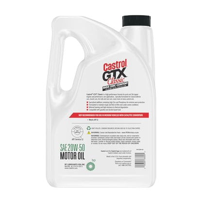 Castrol GTX Classic 20W-50 Conventional Motor Oil, 5 Quarts, Pack of 3 - size: 5 Quarts, Pack of 3