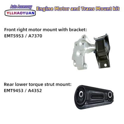 Yllhaoyuan Complete Set of 4 Engine Motor Mounts for 2008-2015 Nissan Rogue - size: 2008-2013 Nissan Rogue 2.5L
