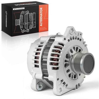A-Premium Alternator Compatible with Nissan Rogue 2008-2012, X-Trail 2005-2006, 2.5L, 12V 110A 6-Groove Clutch Pulley CW, 2 Pins only (Not for 3 Pins), Only for 110A, Not for 120A, Replace# 23100AU400