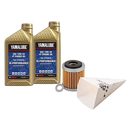 Tusk 4-Stroke Oil Change Kit Compatible with Yamaha YZ250F 2003-2018/WR250F 2003-2019/WR450F 2003-2021/YZ450F 2006-2009, 2014-2017 (Yamalube Hi-Perf. Synthetic 10W-40) - size: Yamalube Hi-Perf. Synthetic 10W-40