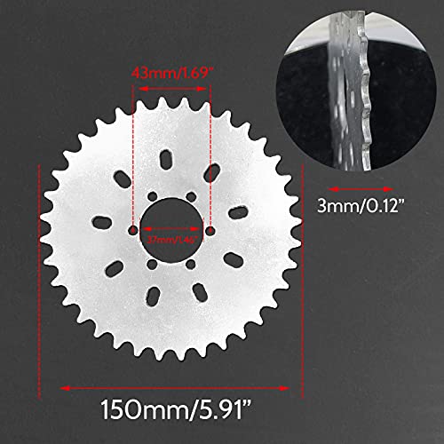 CDHPOWER Sprocket for Spoke Wheel - color: Silver-36T-6&9 holes