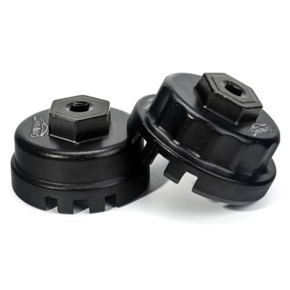 3mirrors 2Pcs Oil Filter Wrench Set, Aluminum Oil Filter Cap Removal Tool Compatible with ALL Toyota Lexus Scion RAV4 Camry Tundra Highlander with 64mm Cartridge Style Oil Filter System